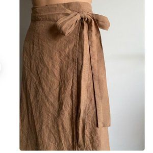 Linen Wrap Skirt, color: Sand - (Small/4-6) LenokLINEN
